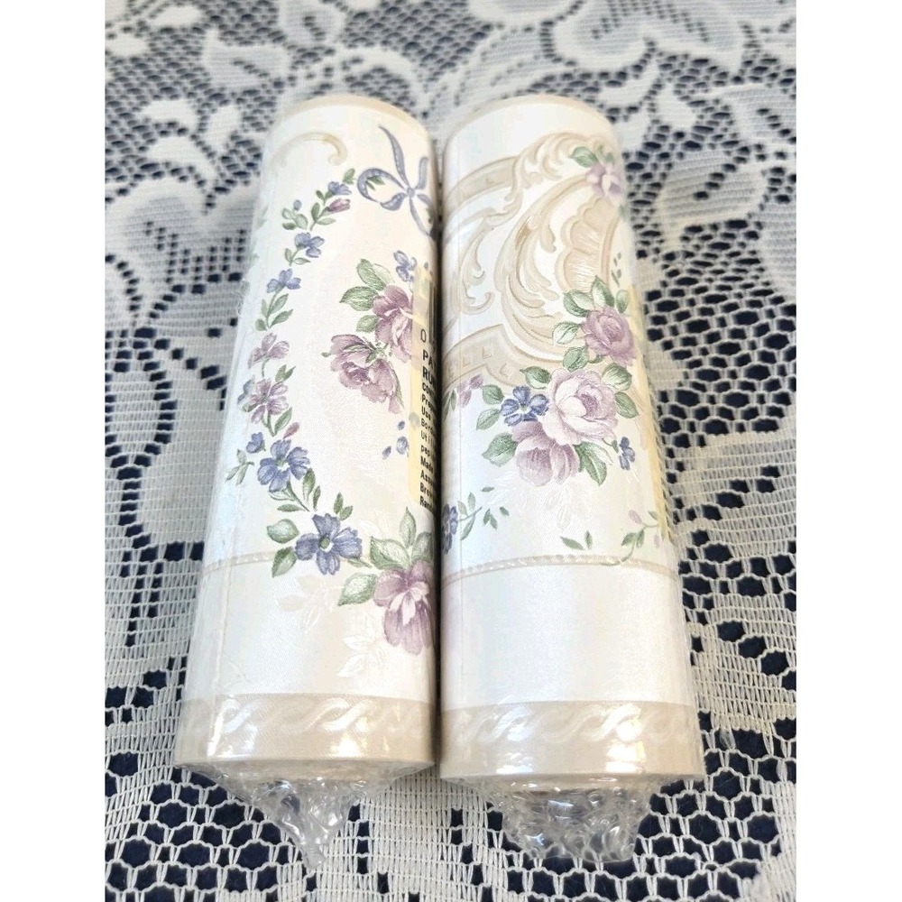 Brewster Wallcovering Floral Wallpaper Border Pre-pasted Vinyl 5yd X 2 Vtg NOS